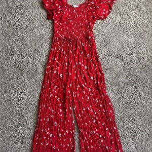 Ivy City Red Floral Jumpsuit